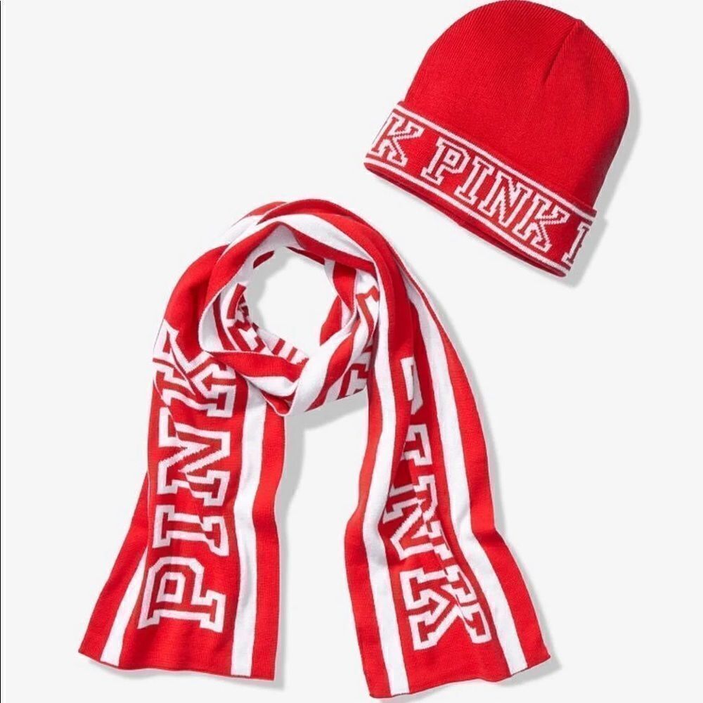 Victoria’s Secret Pink Beanie hat & scarf gift set